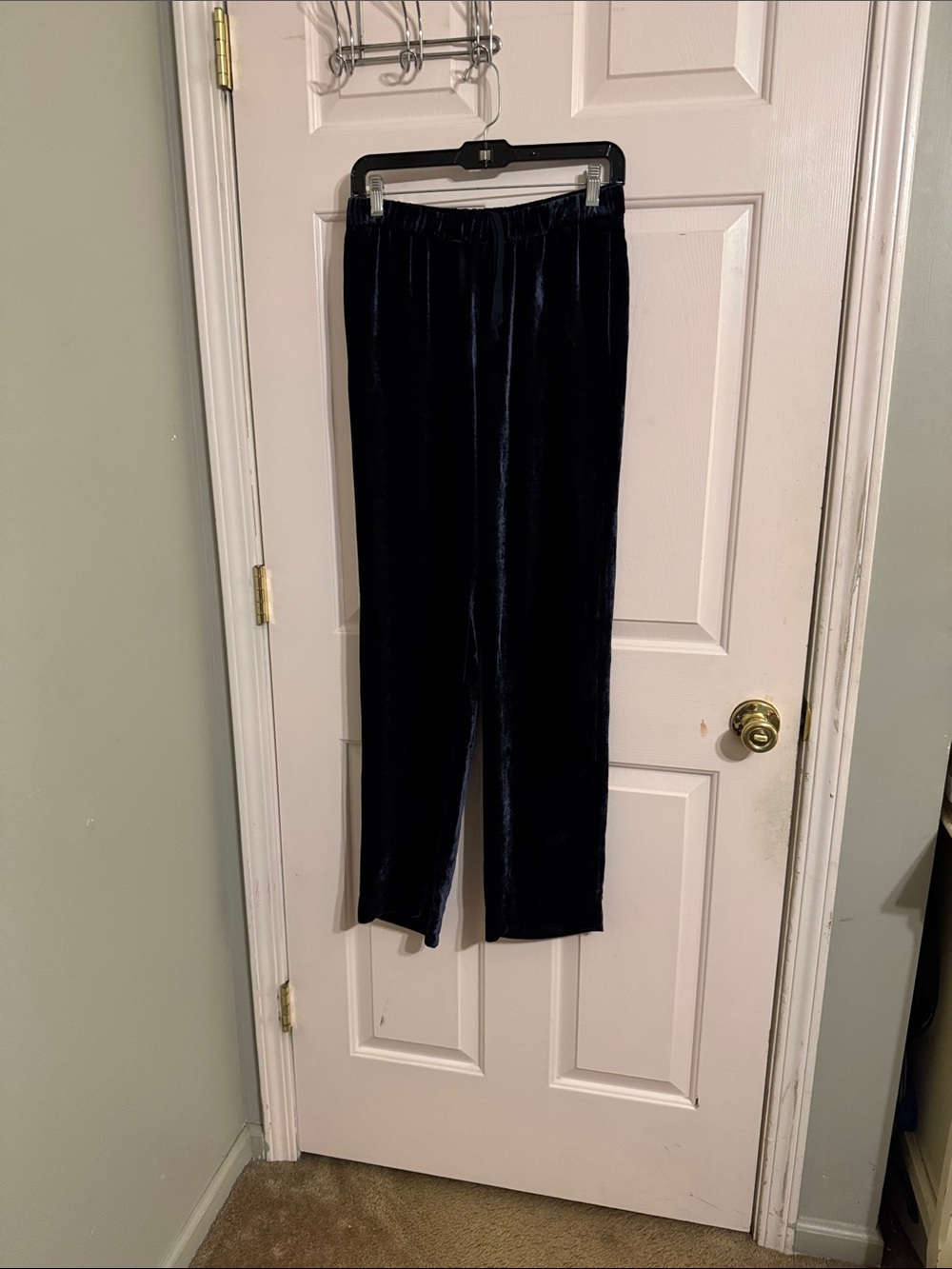Dries Van Noten Dark Purple Velvet Straight-Leg Pants